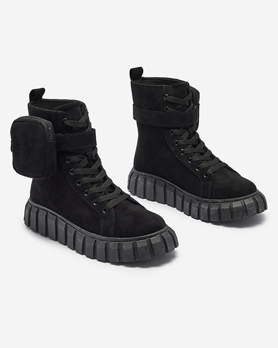 Cizme de damă cu săculeț, de culoare neagră Sauups- Footwear