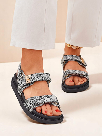 Royalfashion Sandale dama cu imprimeu Aloe