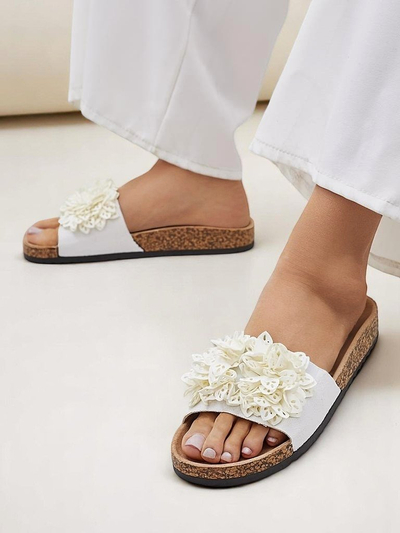 Royalfashion șlapi de damă cu floricele Occes