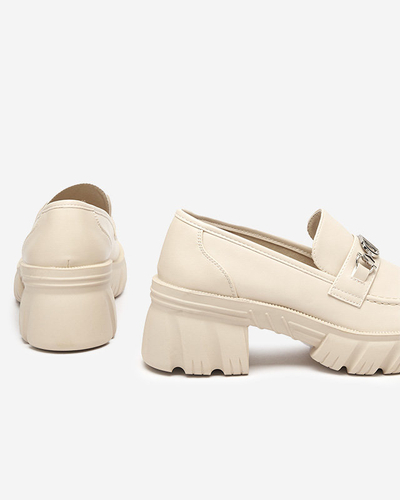 Pantofi de dama bej pe talpa masiva Terima - Incaltaminte