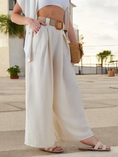 Royalfashion Pantaloni Largi Woven pentru Femei