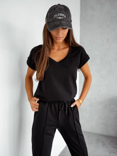 Set casual din bumbac pentru femei Royalfashion cu mâneci scurte