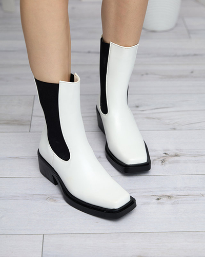 Cizme albe de dama cu slip inalt Darran - Incaltaminte