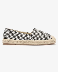 Royalfashion Espadrile de damă albe și negre din pepite Ilacex