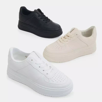 OUTLET Încălțăminte sport dama bej pe platforma Silvina - Încălțăminte