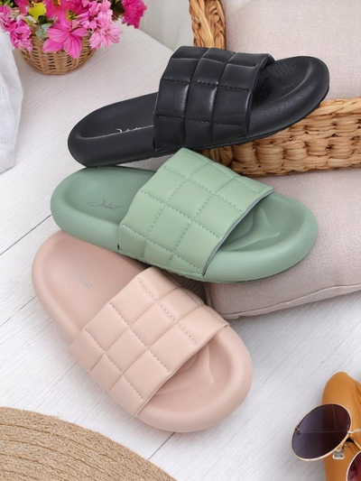 Royalfashion Damskie klapki na płaskiej podeszwie Quilt Walk