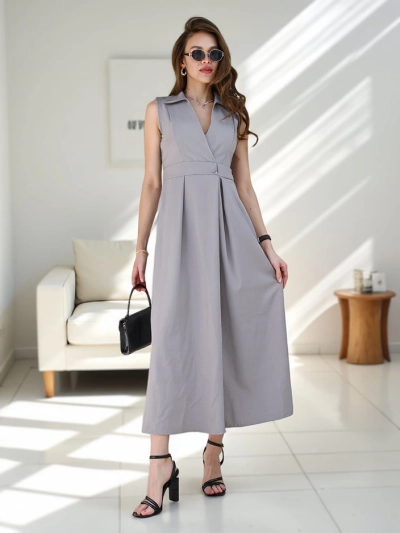 Rochie fără mâneci pentru femei Royalfashion cu decolteu tip înfășurare Bizness