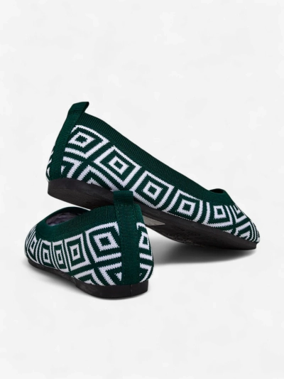 Royalfashion Balerini de damă din material textil cu imprimeu geometric Metric
