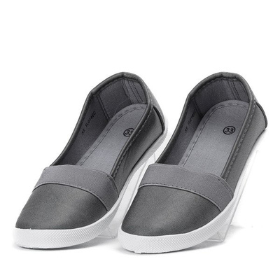 Szare dziewczęce slip - on Aurela - Obuwie