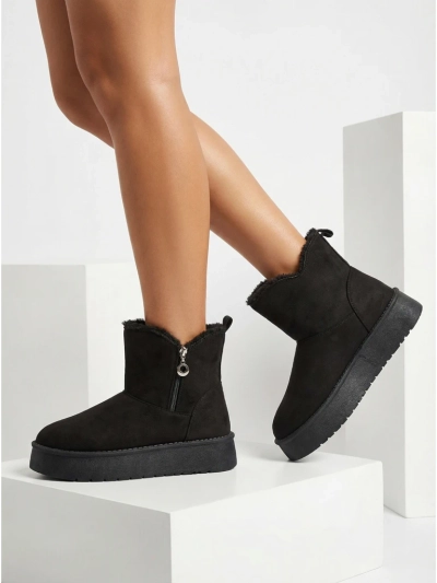 Botine Dama Aurora Negre Din Piele Ecologica Pentru Iarna