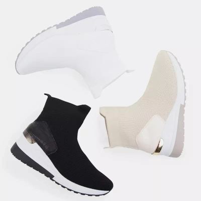 OUTLET Pantofi sport slip-on dama Tikva albi - Incaltaminte