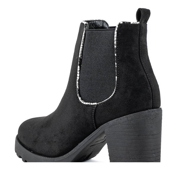 Czarne botki na wyższym słupku Travolte - Obuwie