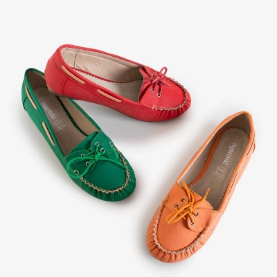 OUTLET Mocasini dama verzi cu legătură Norami - Încălțăminte