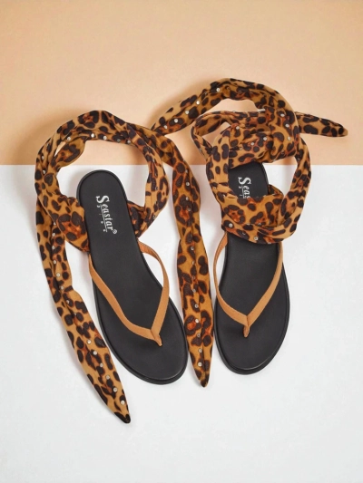 Royalfashion Șlapi de damă cu bareta decorativă Safari Sweet