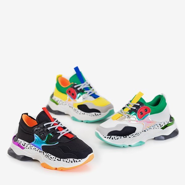 Ghete dama albe cu inserții colorate Grandi - Încălțăminte