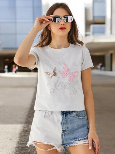 Royalfashion Cămașă din bumbac pentru femei Fluture