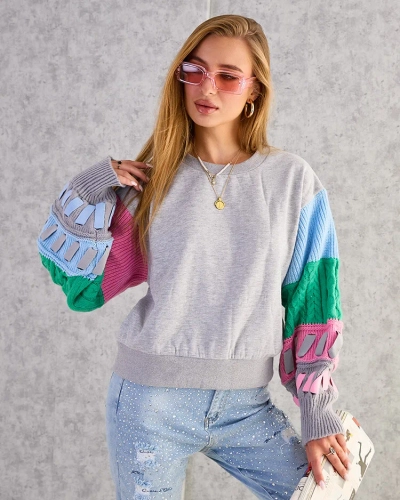 Royalfashion Hanorac pentru femei cu mâneci colorate