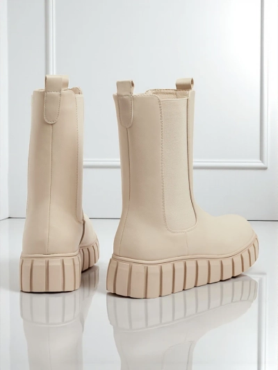 Botine înalte de damă din piele ecologică Livora