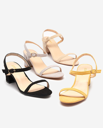 OUTLET Sandale de dama pe post in bej Usopi- Incaltaminte