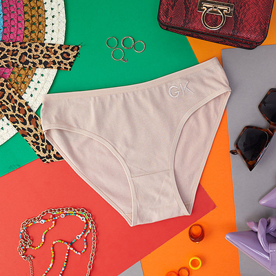 Chiloți, slip de damă din bumbac bej - Lenjerie intimă