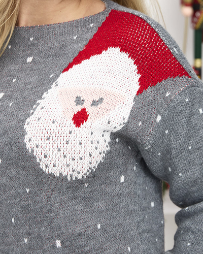 Rochie pulover de Crăciun în gri- Îmbrăcăminte