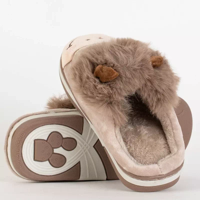 OUTLET Animmes papuci de taur bej pentru copii - Incaltaminte