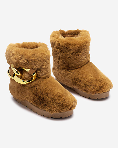 Cizme de zăpadă pentru femei Camel cu blană Sattopa- Footwear