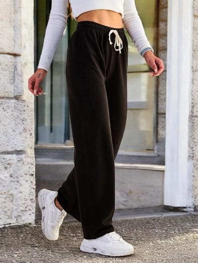 Royalfashion Pantaloni largi cu nervuri pentru femei