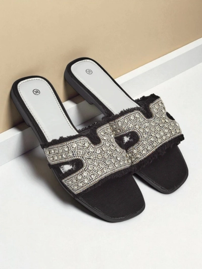 Royalfashion Sandale de damă cu pietre strălucitoare CrystalEase