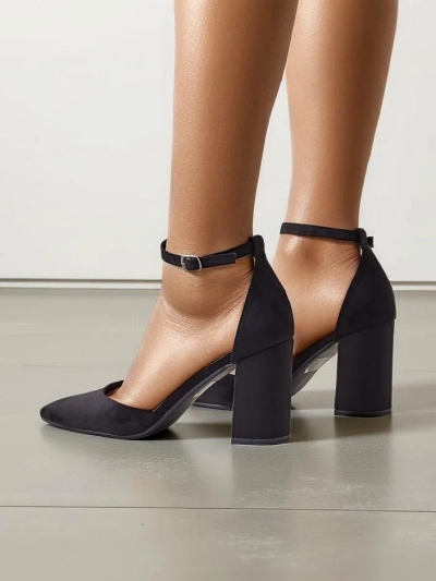 Royalfashion Pantofi cu toc pentru femei din eco-suede Caldeno