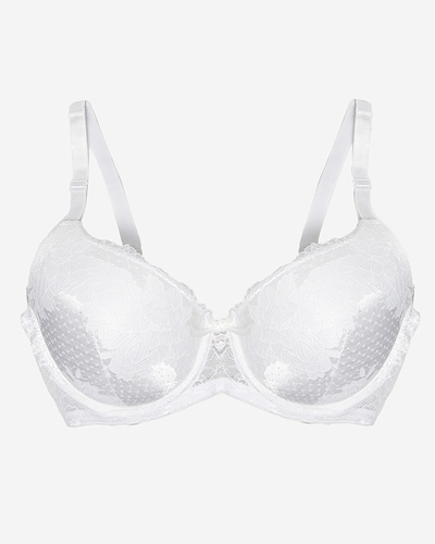 Sutien alb cu dantela decorativa - Lenjerie intima