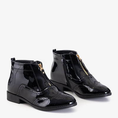 Încălțăminte lăcuită neagră Sarande - încălțăminte