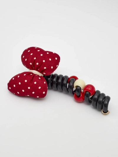 Royalfashion Elastic de păr tip spirală cu fundă