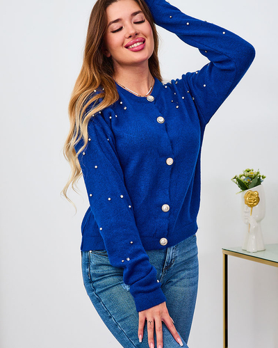 Royalfashion Cobalt Pulover descheiat pentru femei
