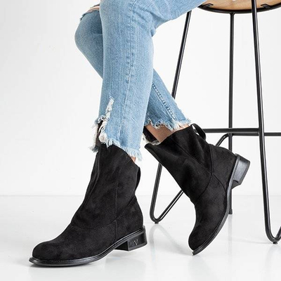 Cizme negre cu toc plat Himalia - Încălțăminte