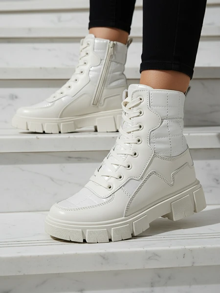 Calista Încălțăminte Dama Botine Moderne Plate Crem