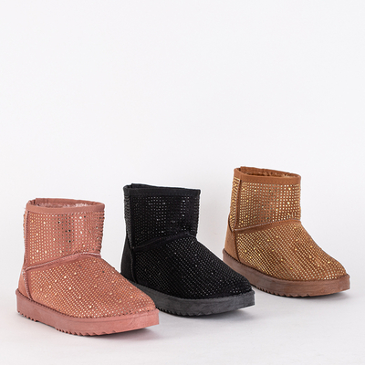 Cizme de zăpadă damă roz închis cu zirconiu cubic Rudis - Încălțăminte