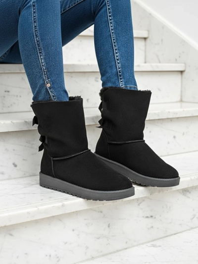 Botine Stella din piele ecologică de căprioară cu toc plat