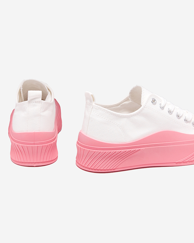 OUTLET Tenisi dama albi si roz Nerikas - Incaltaminte