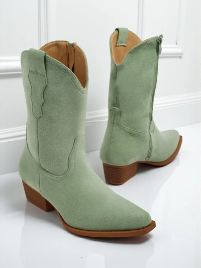 Botine cowboy de damă din piele ecologică întoarsă SpireHush