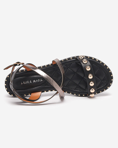 OUTLET Sandale negre dama cu jeturi Hanim- Incaltaminte