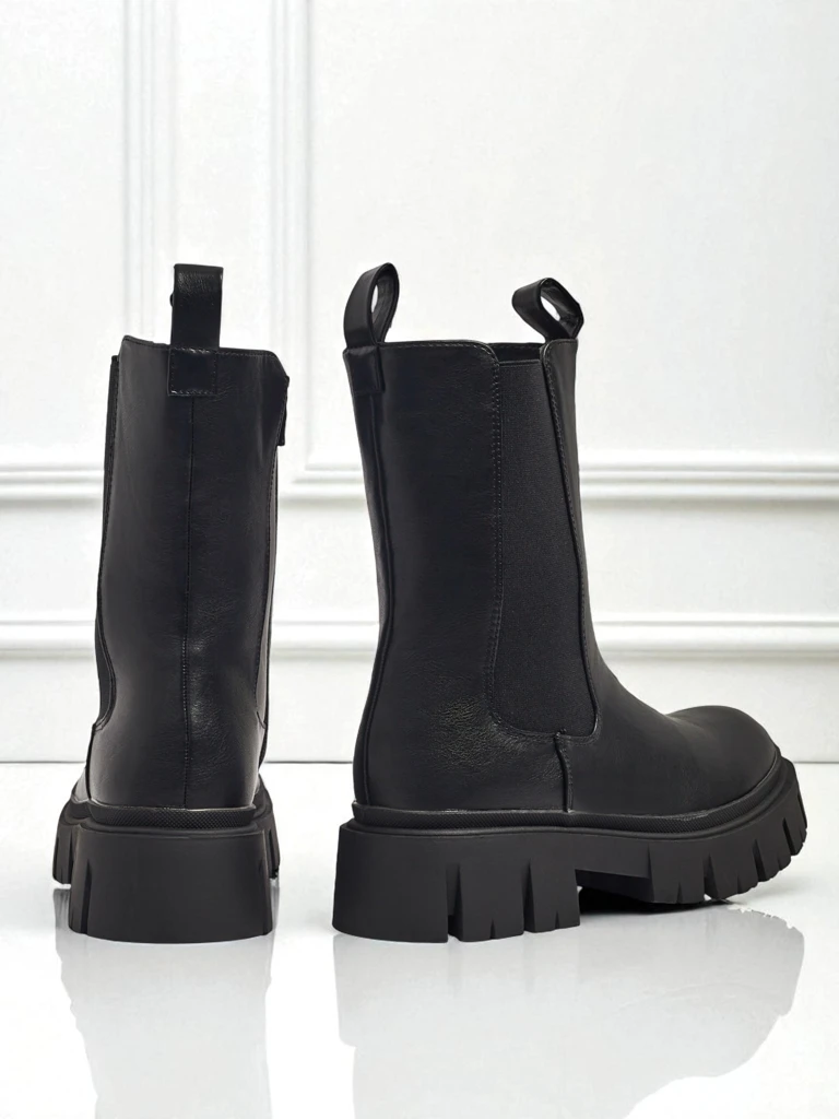 Botine înalte de damă din piele ecologică Dorvella