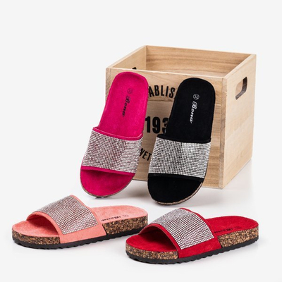 Czarne dziecięce klapki z cyrkoniami Procopia - Obuwie