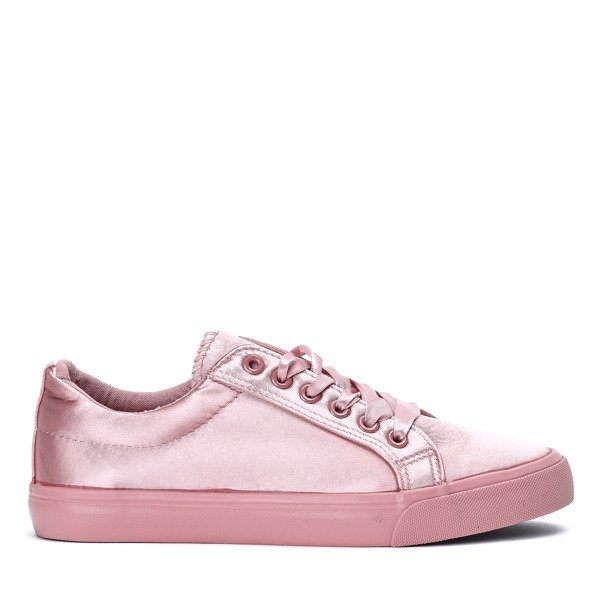 Różowe tenisówki wiązane wstążką Natalienn - Obuwie