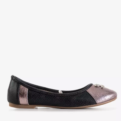 OUTLET Balerine negre pentru copii pentru copii Arleta - Pantofi