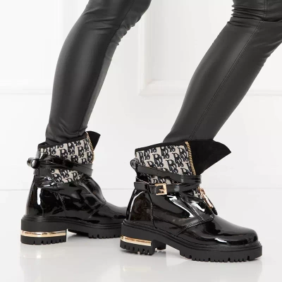 OUTLET Cizme negre dama lacuite Rubiska - Incaltaminte