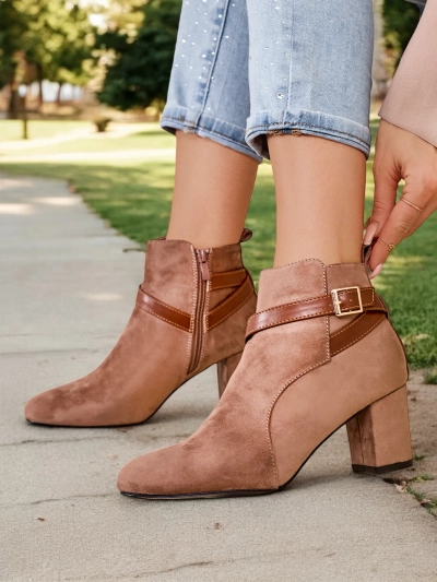 Ghete cu toc chunky pentru femei Royalfashion Eloron