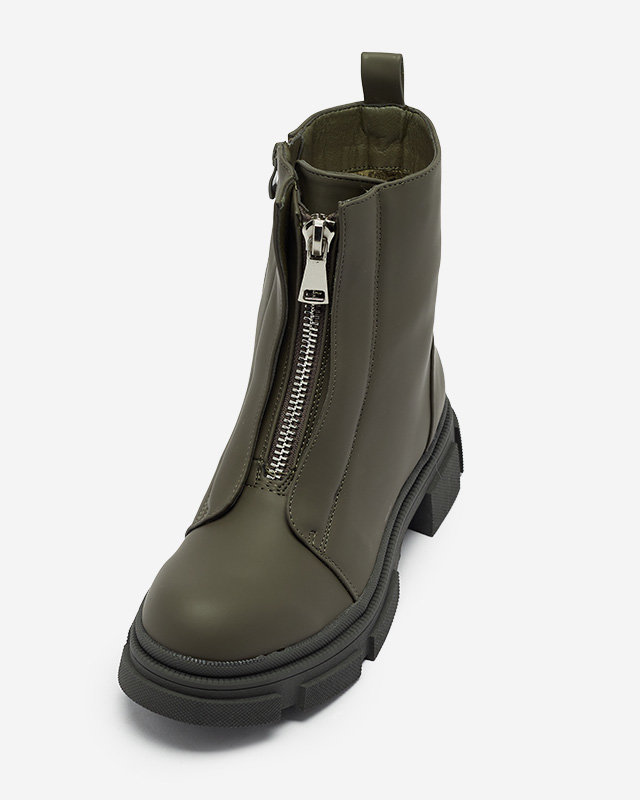 Cizme înalte izolate pentru femei, de culoare verde închis Slovys- Footwear