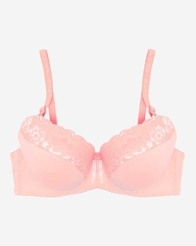 Sutien pudrat pentru femei cu inserție de dantelă - Lenjerie intima