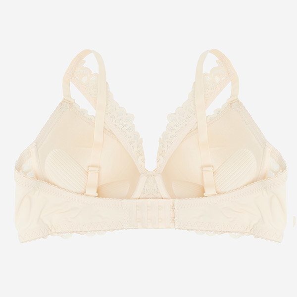 Sutien push-up din dantela bej cu bretele pentru dama - lenjerie intima